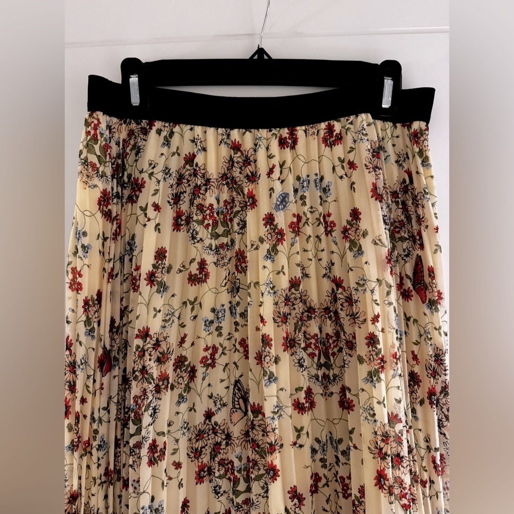 MAJE Jimel Floral Pleated Midi Skirt - Picture 2 of 4